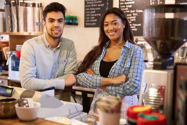 Couple Running Coffee Shop Together