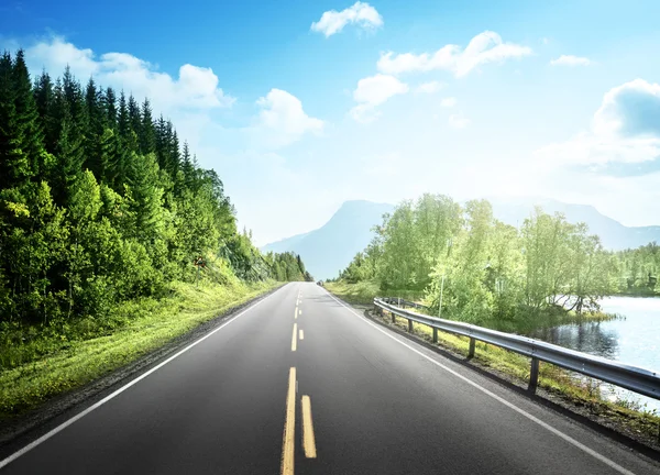 Summer road in mountain,  Norway