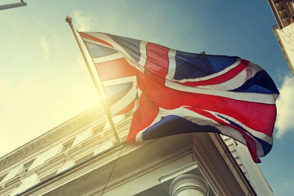 Flag of UK on government building