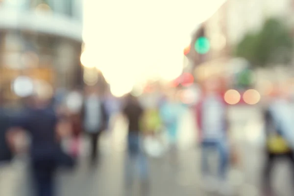 People in bokeh, street of London