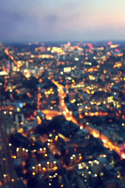 Bokeh (out of focus) night London, view from shard, UK