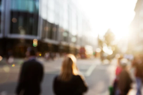 People in bokeh, street of London