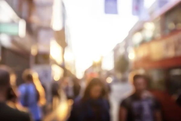 People in bokeh, street of London