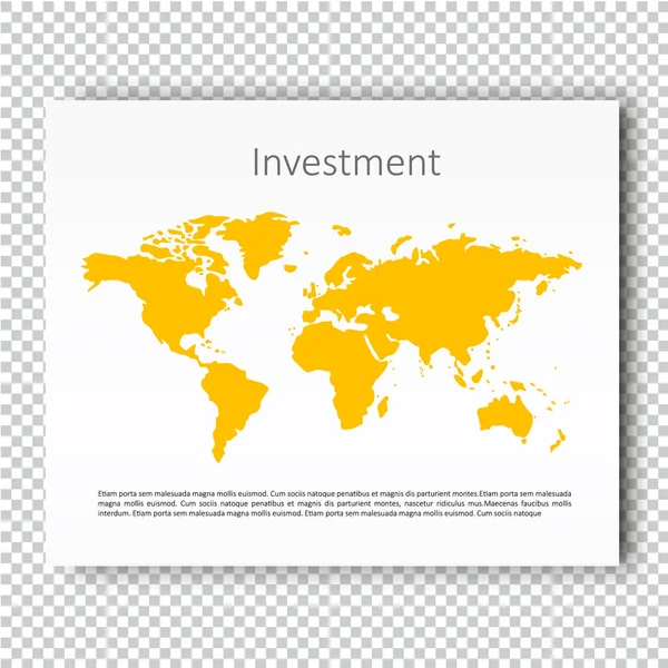 Investment World Map Presentation slide Template, Business Layout design, Modern Style, Vector design illustration.