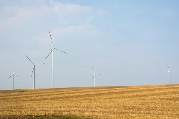 Fields and wind power stations