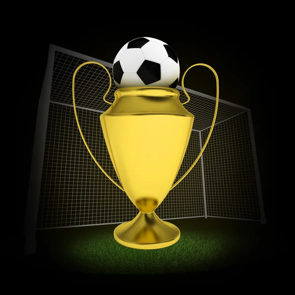 Winner cup with football