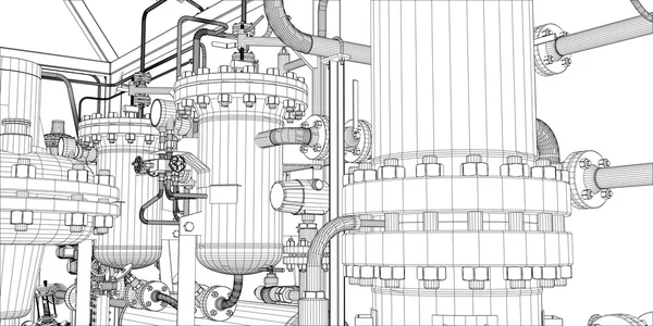 Illustration of equipment for heating system