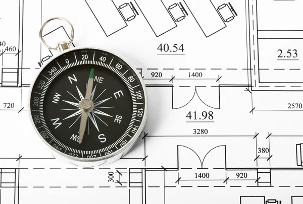 Compass with blueprints