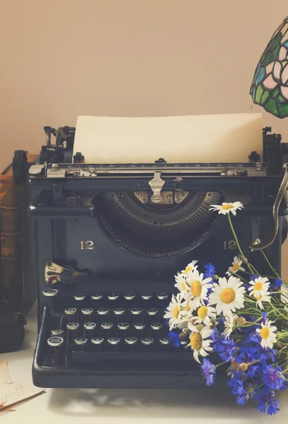 Typewriter on table