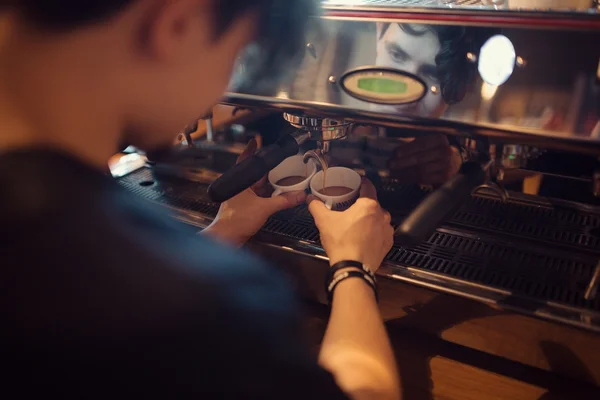 Barista at work in a coffee shop