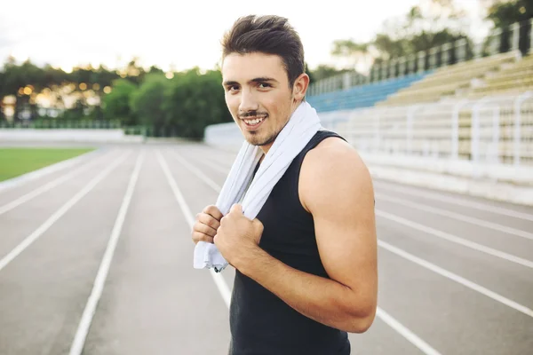 Jogger resting after running