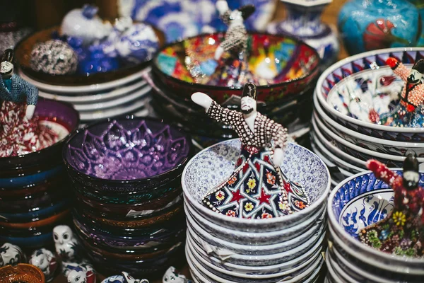 Colorful Turkish dishes on the market in Istanbul