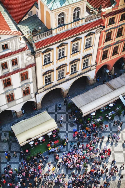 View of the area and people from above, Prague