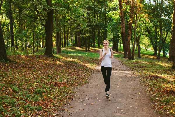 Woman likes to run in the park