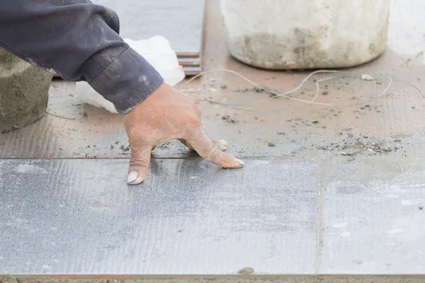 Mason tiling on floor