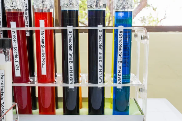 Color sample in test tubes
