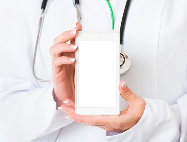 Doctors hands with mobile phone