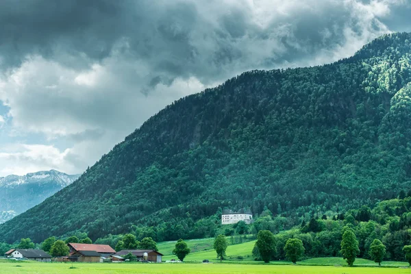 Wonderful landscape with village in mountains