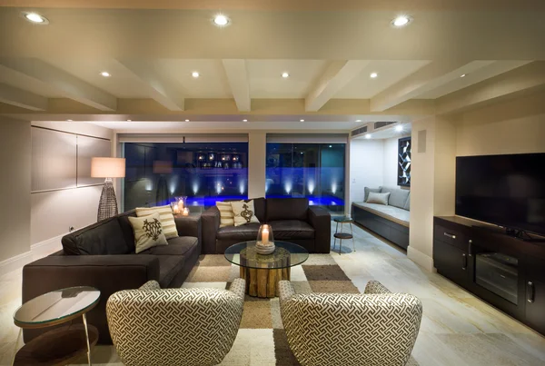 Beautiful living room with a tv set