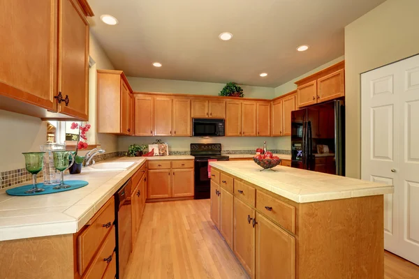 American classic cream colored luxury kitchen with fitted appliances