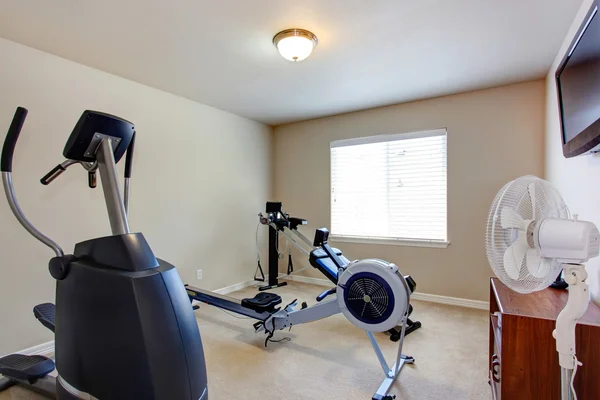 Room with exercise equipment
