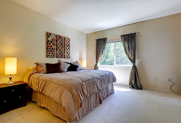 Bedroom interior with comfortable bed