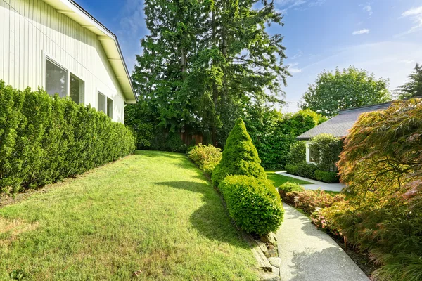 House with curb appel. Front yard landscape