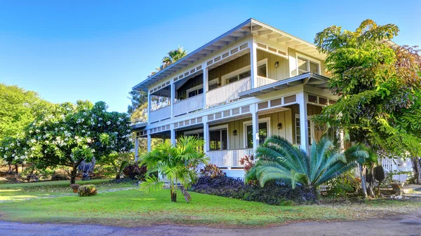 Beautiful luxury hawaiian house with two stories.