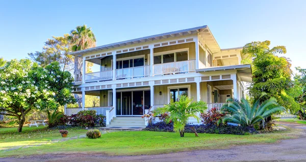 Beautiful luxury hawaiian house with two stories.