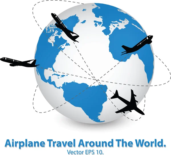 Concept of Airplane, Air Craft Shipping Around the World for Transportation Concept