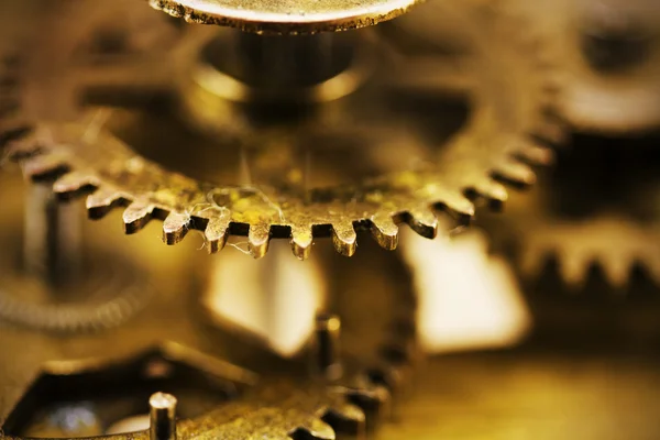 Close up of cogs inside a clock