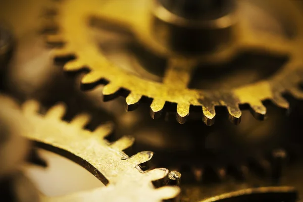 Close up of cogs inside a clock