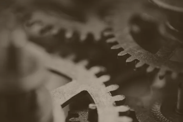 Close up of cogs inside a clock