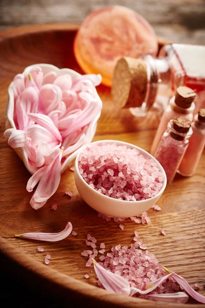 Spa with pink sea salt