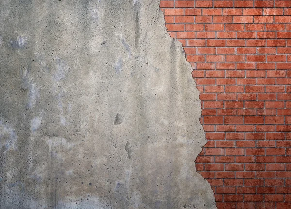 brickwork underneath concrete wall