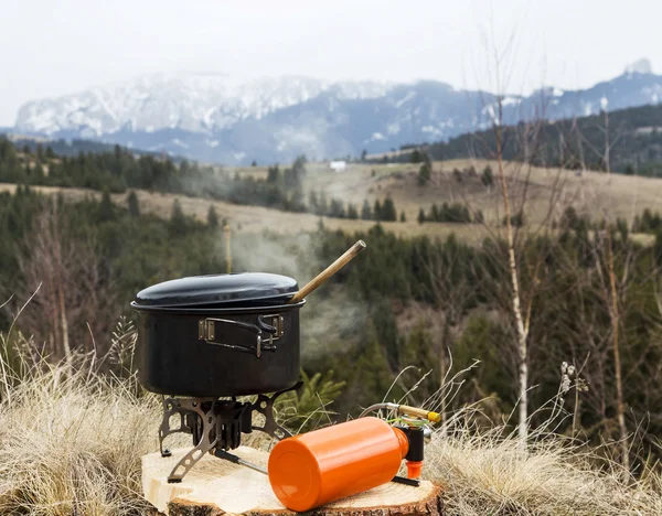 Outdoor camping cooking