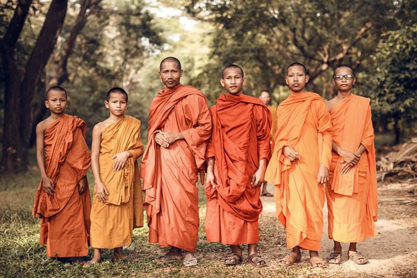 Unidentified Buddhist monks in Angkor Wat complex