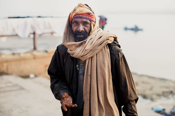 Indian senior man on street in Varanasi