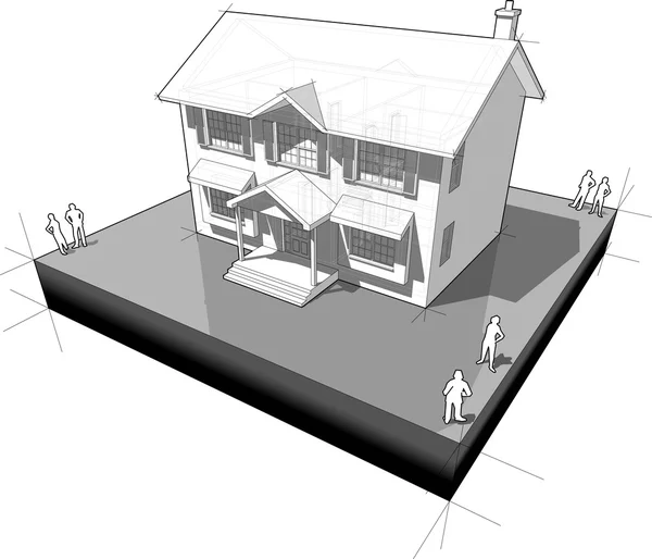 Diagram of a classic colonial house