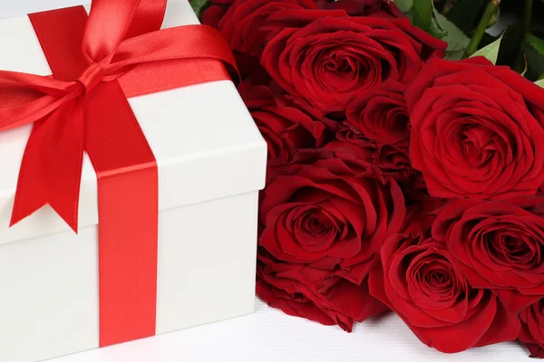 Gift box with roses for birthday gifts, Valentine's or mother's