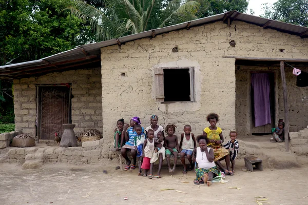 Poor family in african village