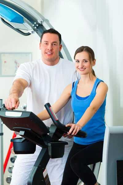 Patient at the physiotherapy doing physical therapy