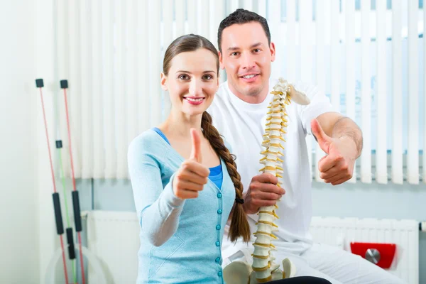 Patient at the physiotherapy doing physical therapy