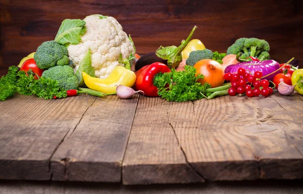 Vegetables on wooden table