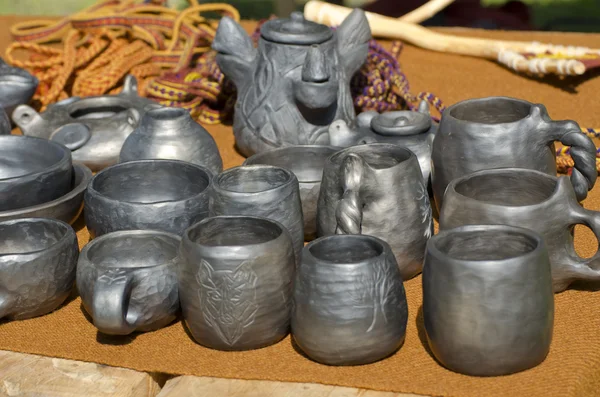 Black clay pottery in fair