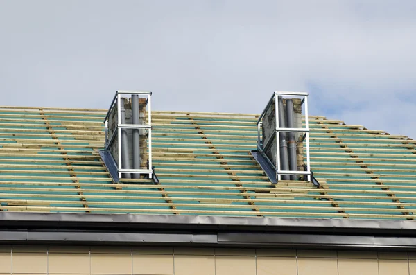 Urban house roof restoration repairing construction
