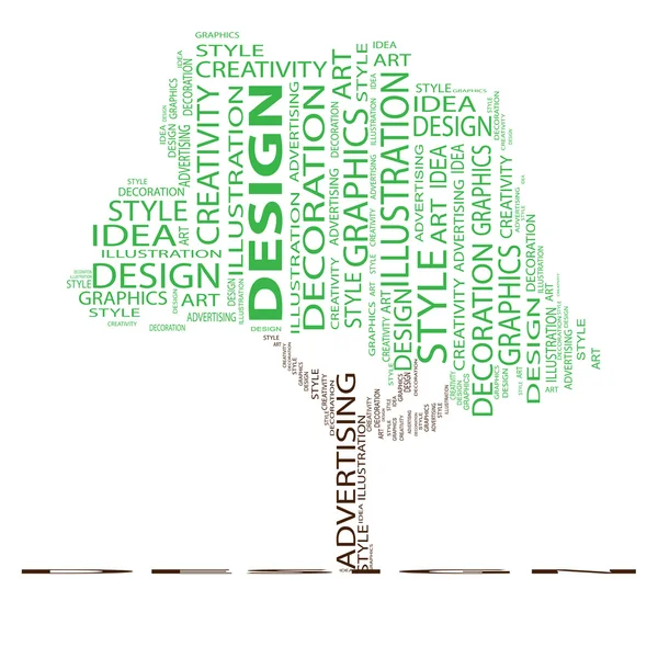 Conceptual green tree word design cloud or wordcloud on white background