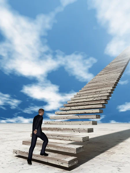 Man climbing stair