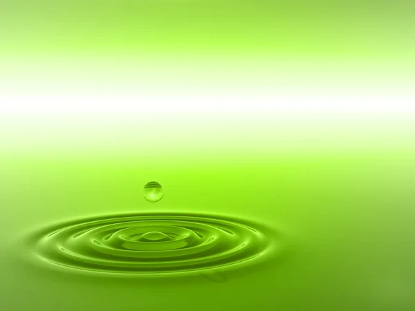 Green liquid drop falling