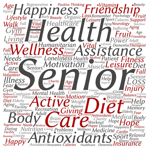 Senior health word cloud